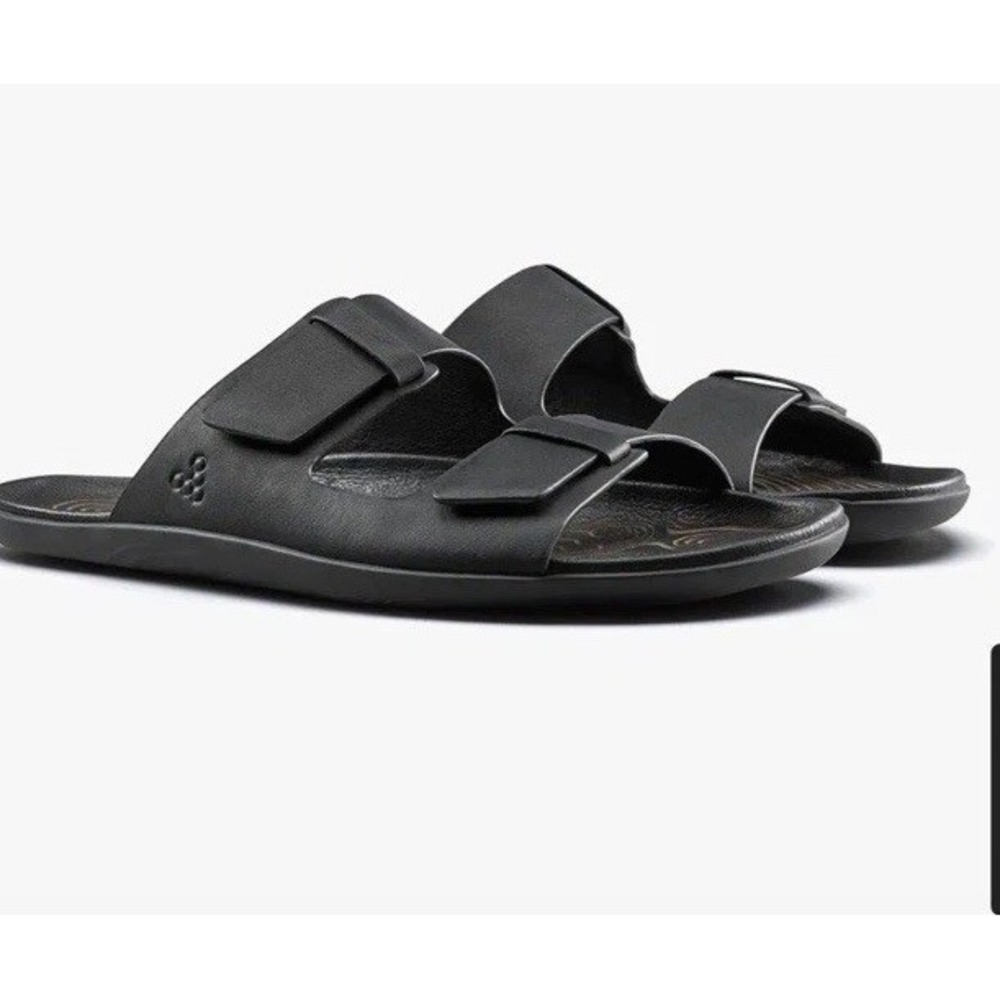 Vivobarefoot Sensus Yin Slides Black Leather Sandals Shoes NIB 37 - Picture 5 of 11
